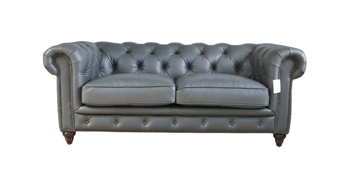 Product photograph of Earle Handmade Chesterfield 2 Seater Sofa Nappa Grey Real Leather from Chesterfield Sofas