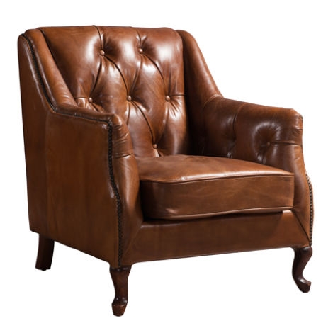 Product photograph of Eton Vintage Armchair Distressed Leather Button Amp Stud from Chesterfield Sofas