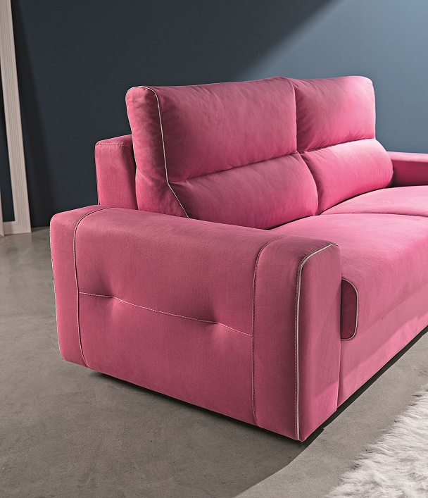 Product photograph of Ettore Handmade 2 Seater Sofa Italian Pink Real Fabric from Chesterfield Sofas.