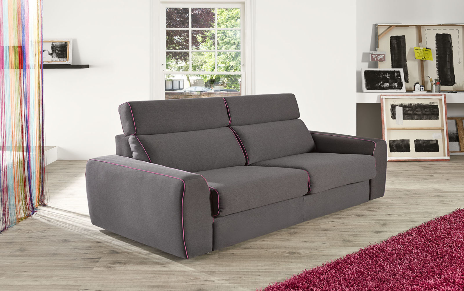 Product photograph of Fellini Handmade 2 Seater Sofa Italian Grey Real Fabric from Chesterfield Sofas