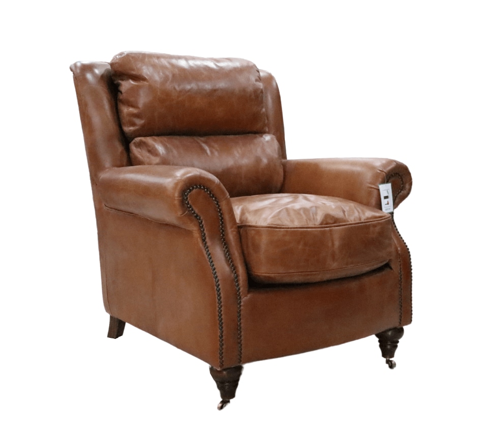 Product photograph of Florence Handmade Armchair Vintage Tan Distressed Real Leather from Chesterfield Sofas