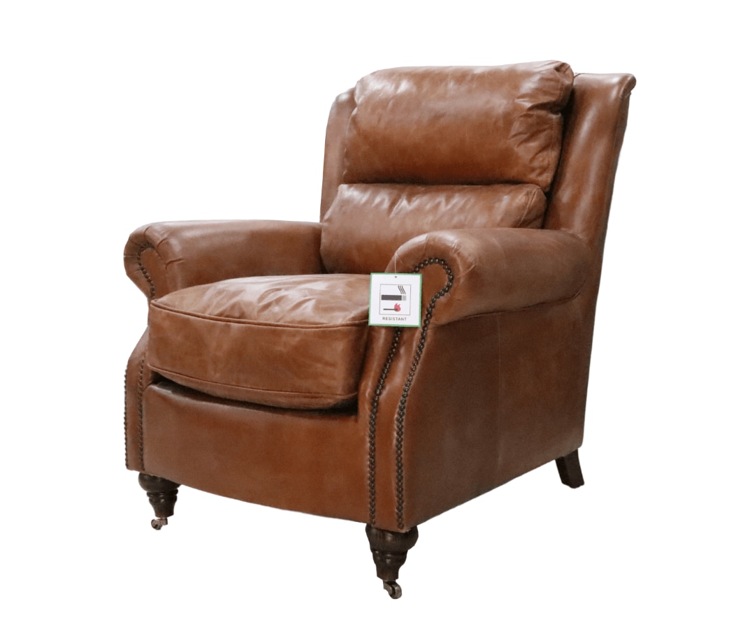 Product photograph of Florence Handmade Armchair Vintage Tan Distressed Real Leather from Chesterfield Sofas.