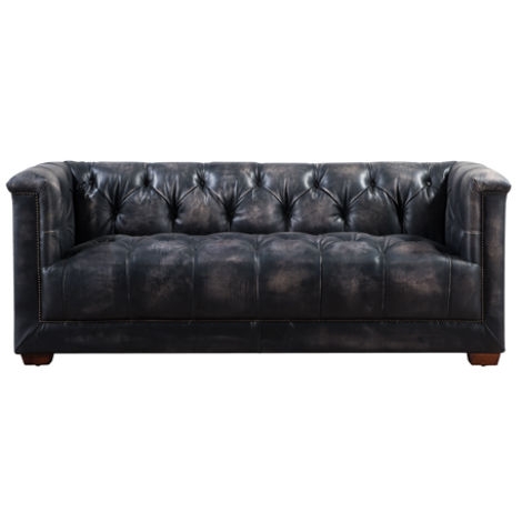 Product photograph of Folkestone Vintage 2 Seater Distressed Leather Aluminium Sofa from Chesterfield Sofas