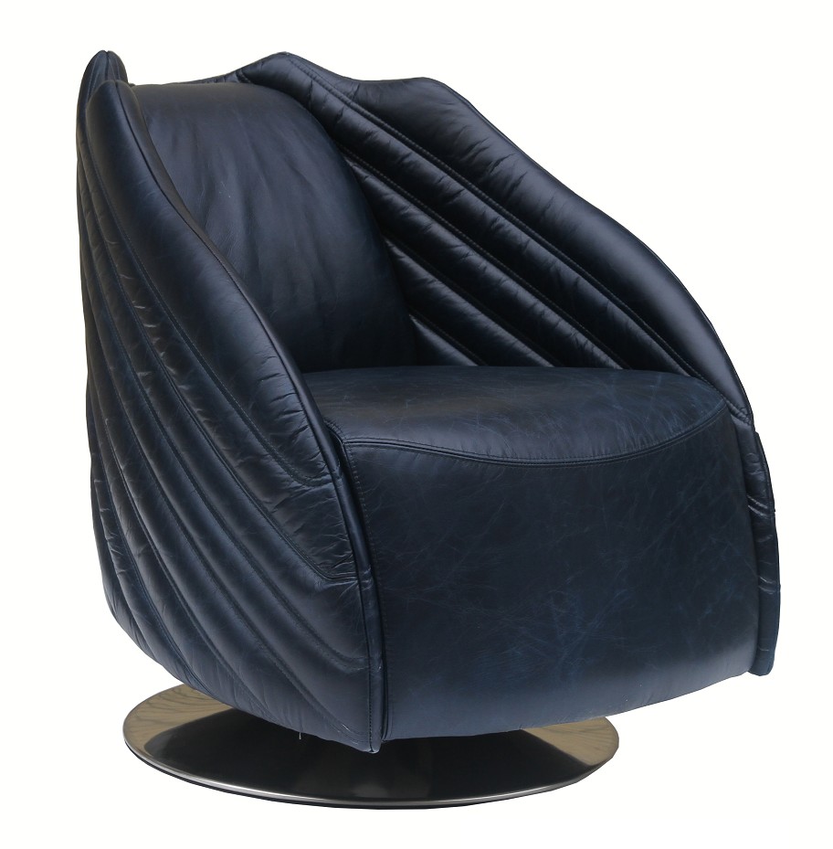 Product photograph of Galaxy Custom Made Swivel Armchair Vintage Black Real Leather from Chesterfield Sofas