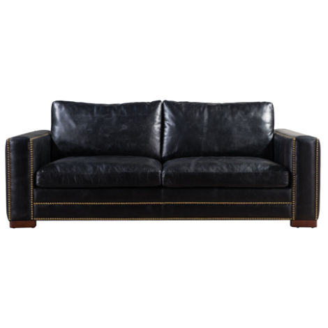 Product photograph of George Original Vintage 3 Seater Settee Sofa Distressed Real Leather from Chesterfield Sofas