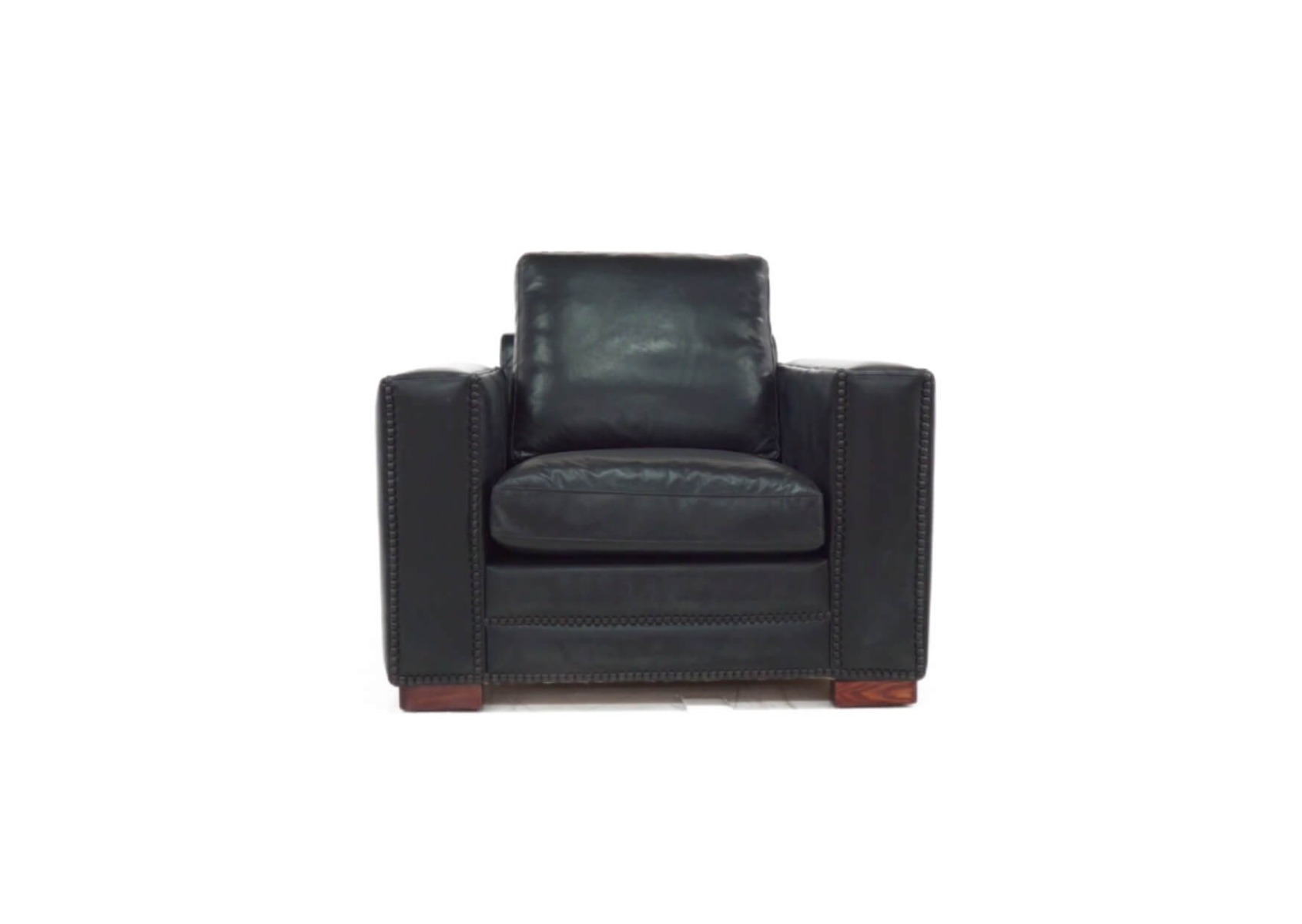 Product photograph of George Handmade Armchair Vintage Distressed Black Real Leather from Chesterfield Sofas.