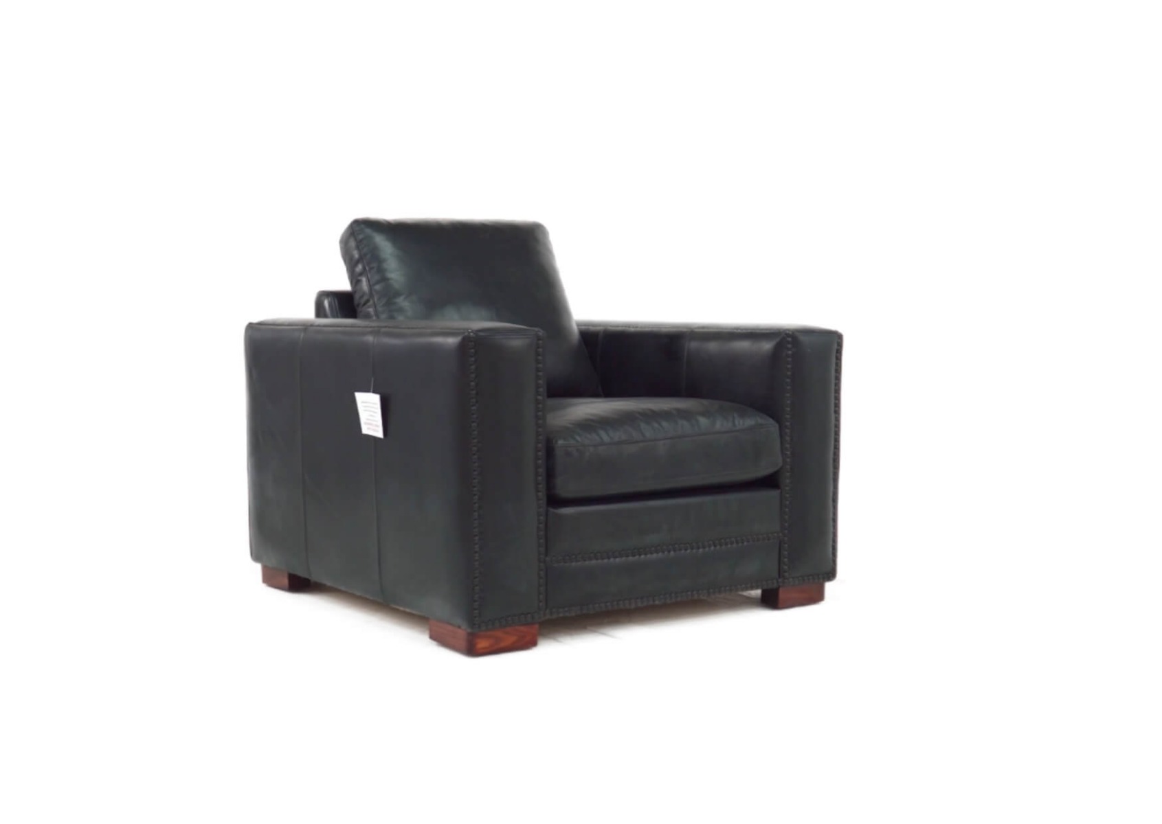 Product photograph of George Handmade Armchair Vintage Distressed Black Real Leather from Chesterfield Sofas
