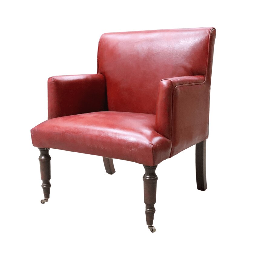 Product photograph of Grayson Handmade Armchair Vintage Rouge Red Distressed Real Leather from Chesterfield Sofas.