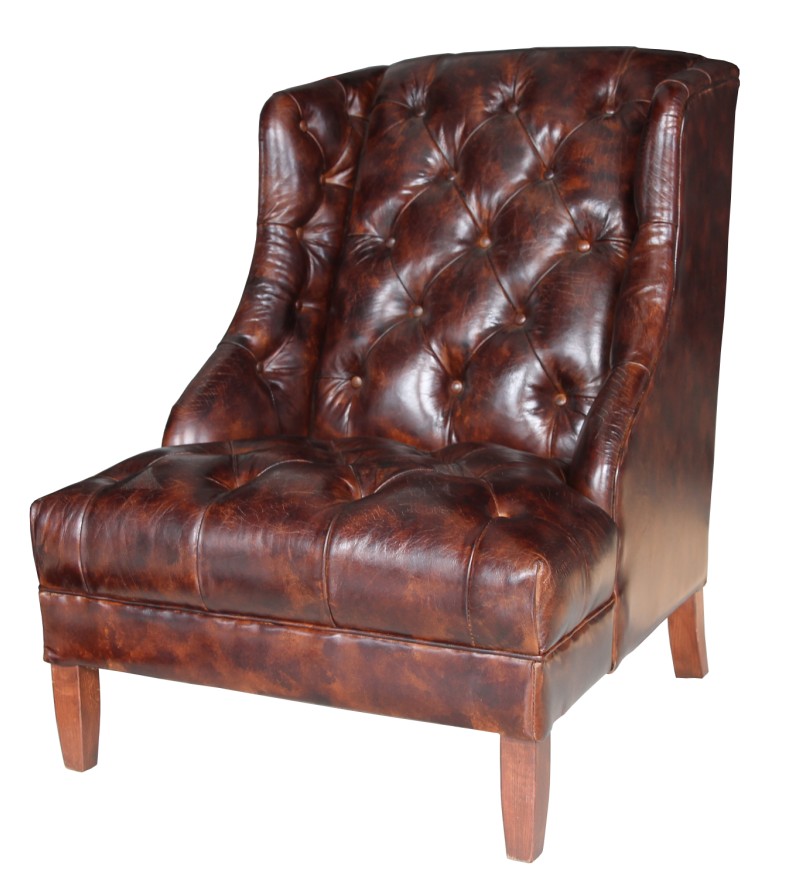 Product photograph of Hambleton Genuine Chesterfield Armchair Buttoned Vintage Brown Real Leather from Chesterfield Sofas