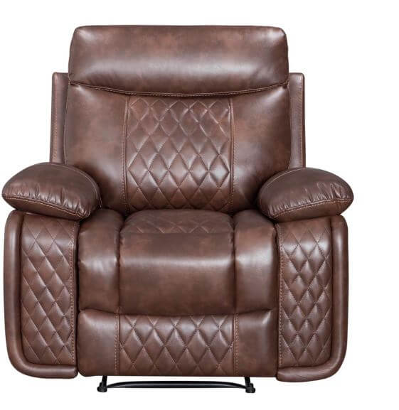 Product photograph of Hampton Original Reclining Leather Armchair Tan Real Leather In Stock from Chesterfield Sofas