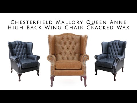 Product photograph of Chesterfield High Back Wing Chair Cracked Wax Ash Grey Leather In Mallory Style from Chesterfield Sofas.
