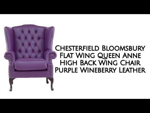 Product photograph of Chesterfield Bloomsbury Flat Wing Queen Anne High Back Chair Saddle Brown Real Leather from Chesterfield Sofas.
