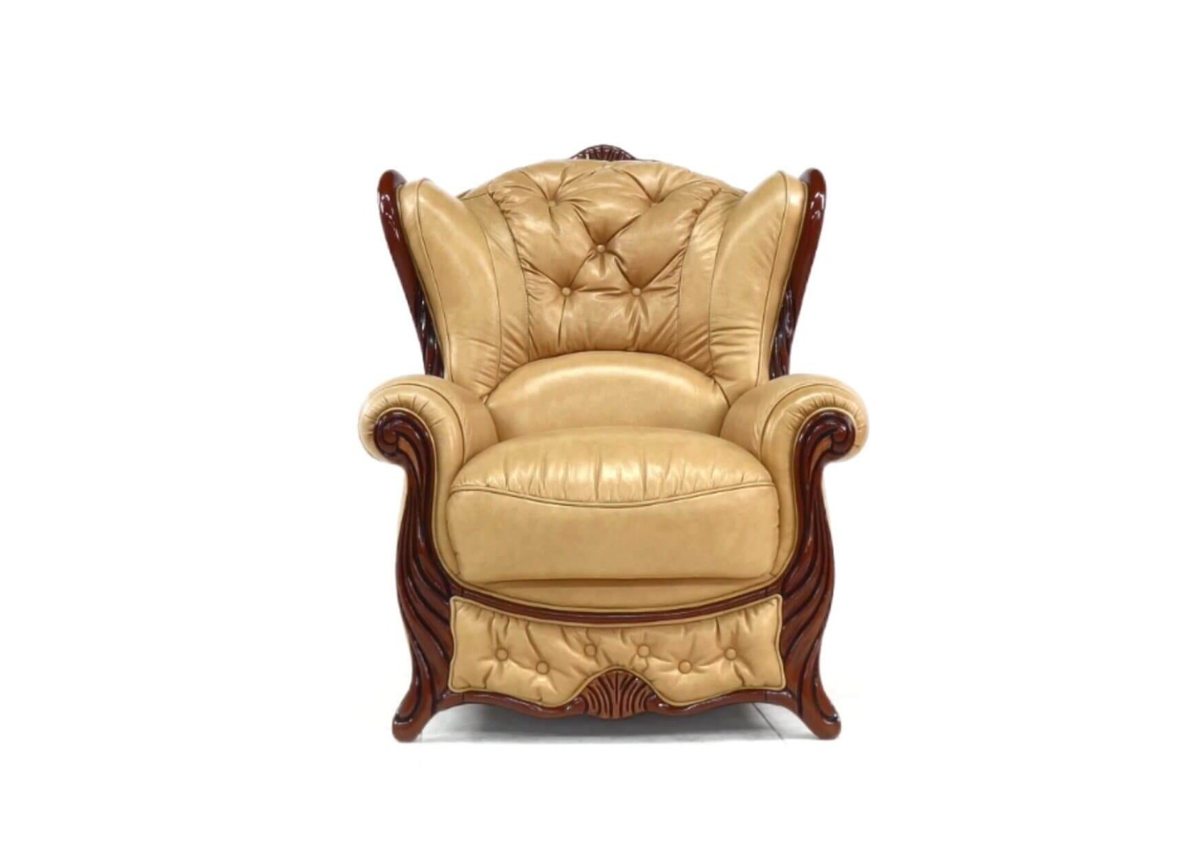 Product photograph of Idaho Handmade Armchair Genuine Italian Nut Real Leather from Chesterfield Sofas