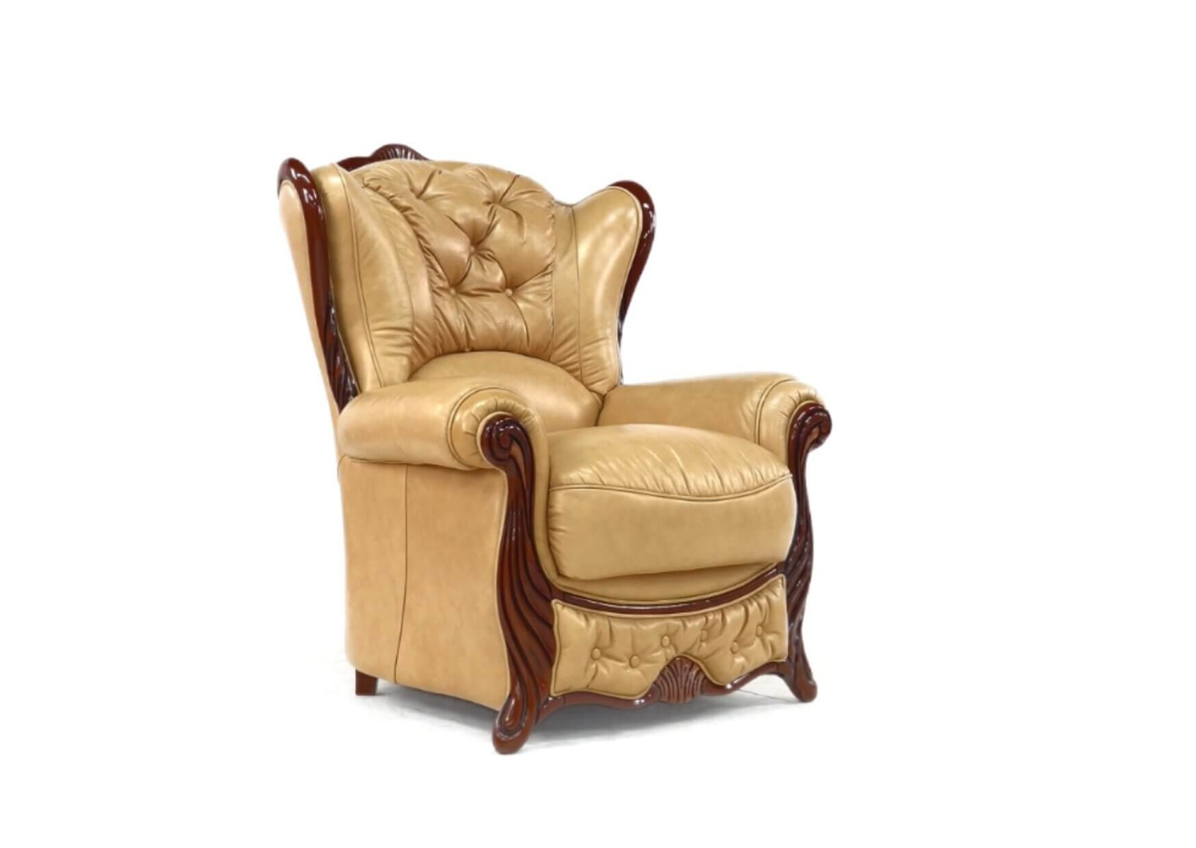 Product photograph of Idaho Handmade Armchair Genuine Italian Nut Real Leather from Chesterfield Sofas.
