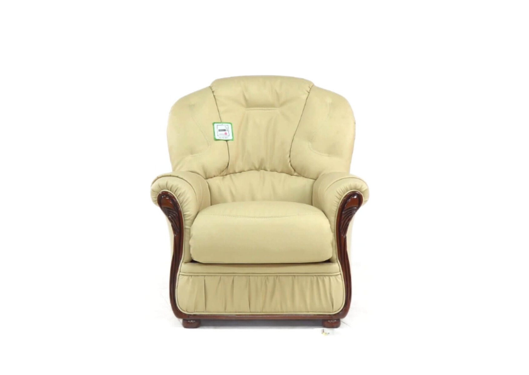 Product photograph of Indiana Handmade Sofa Armchair Genuine Italian Real Cream Leather from Chesterfield Sofas.