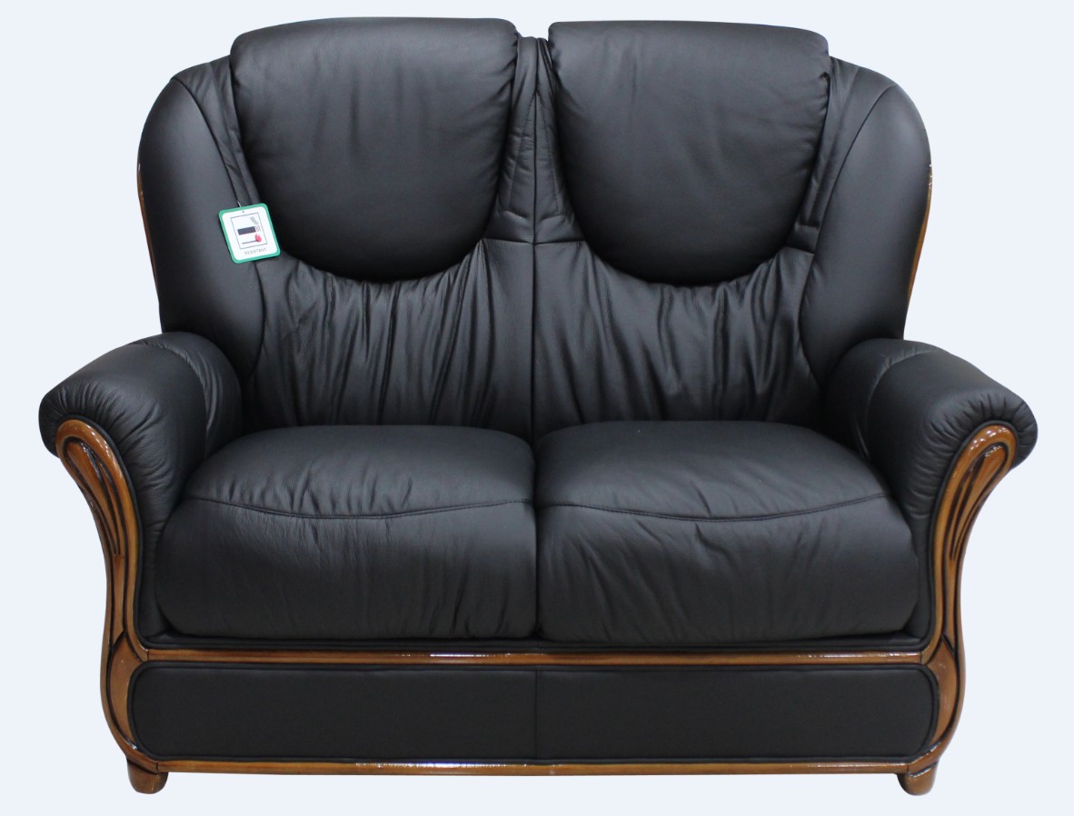 Product photograph of Juliet Handmade 2 Seater Sofa Settee Genuine Italian Black Real Leather from Chesterfield Sofas
