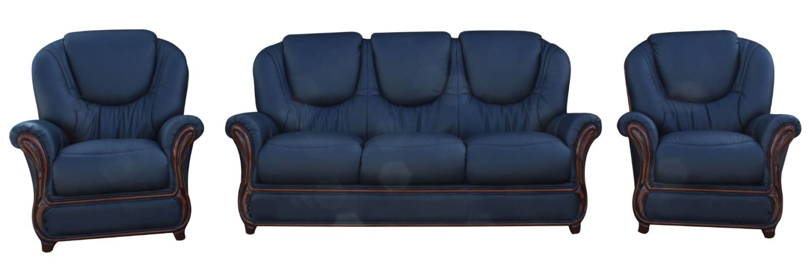 Product photograph of Juliet Handmade 3 1 1 Sofa Suite Genuine Italian Navy Blue Real Leather from Chesterfield Sofas