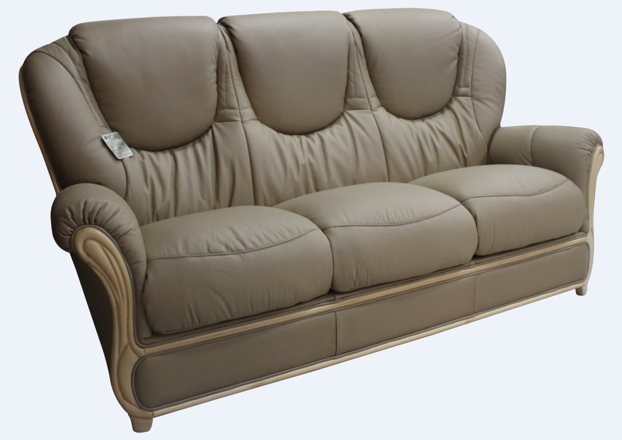 Product photograph of Juliet Handmade 3 Seater Sofa Settee Genuine Italian Coffee Milk Real Leather from Chesterfield Sofas.