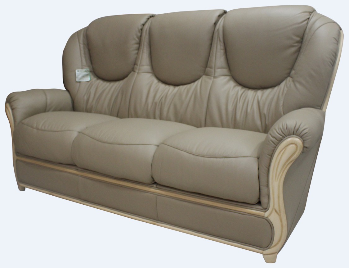 Product photograph of Juliet Handmade 3 Seater Sofa Settee Genuine Italian Coffee Milk Real Leather from Chesterfield Sofas.