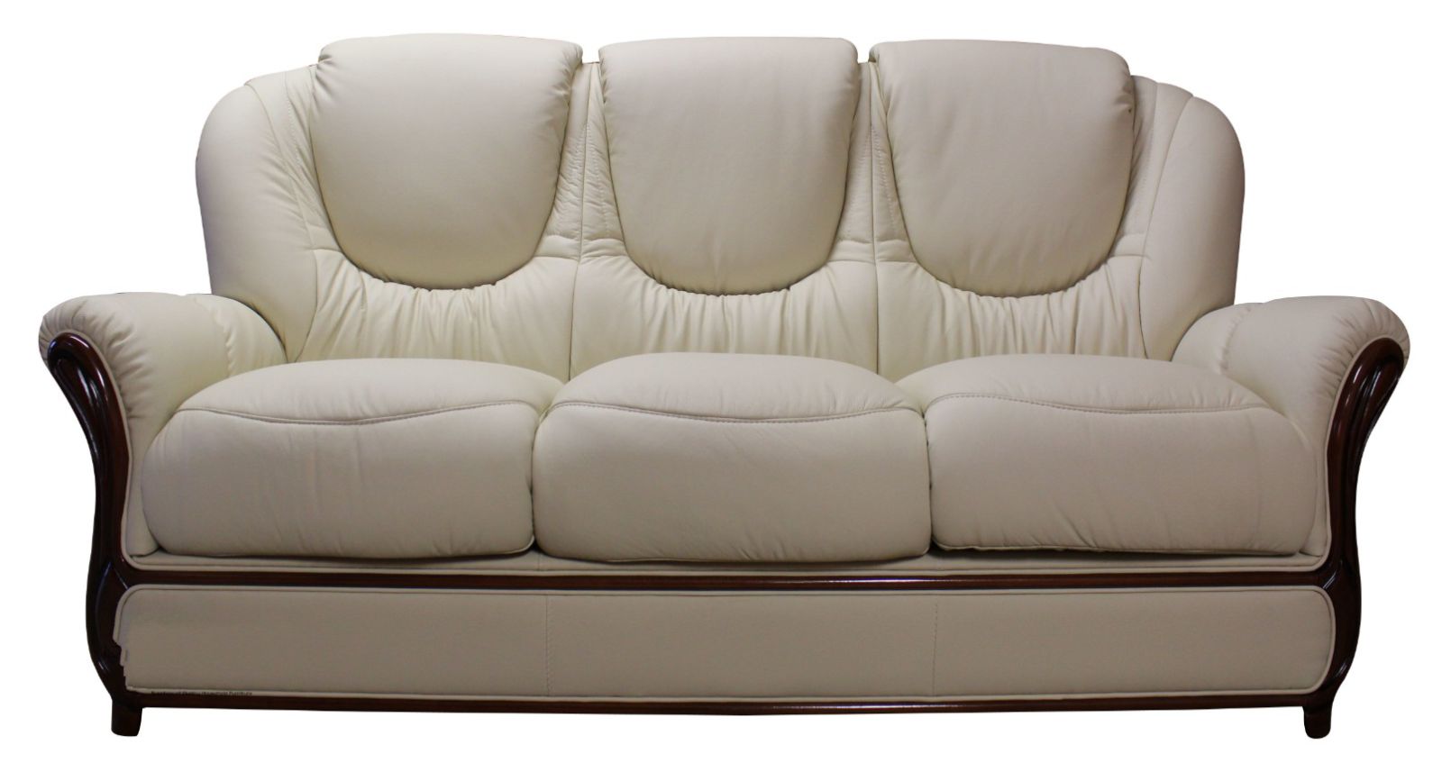 Product photograph of Juliet Handmade 3 Seater Sofa Settee Genuine Italian Cream Real Leather from Chesterfield Sofas