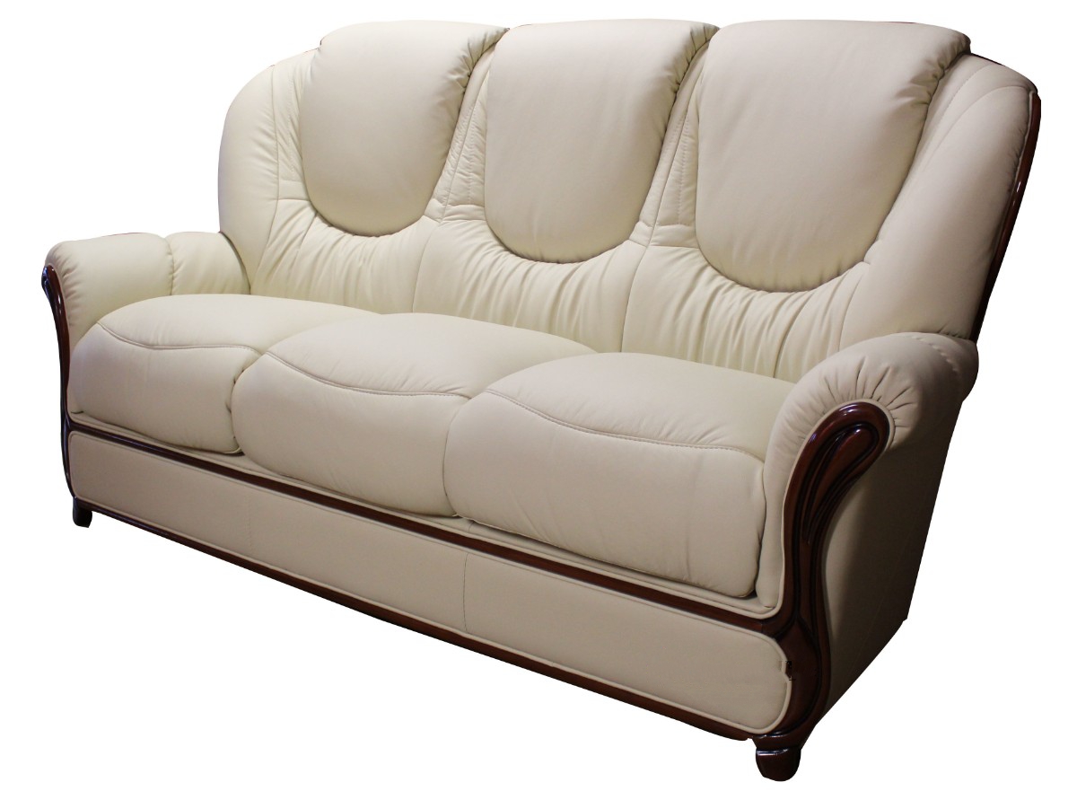 Product photograph of Juliet Handmade 3 Seater Sofa Settee Genuine Italian Cream Real Leather from Chesterfield Sofas.