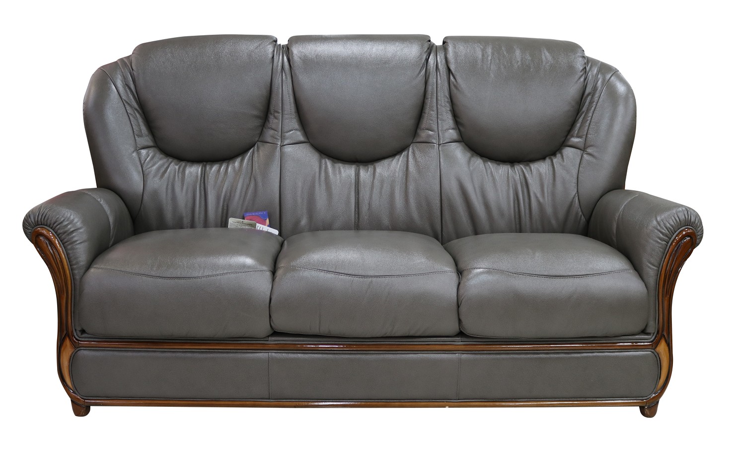 Product photograph of Juliet Handmade 3 Seater Sofa Settee Genuine Italian Dark Grey Real Leather from Chesterfield Sofas