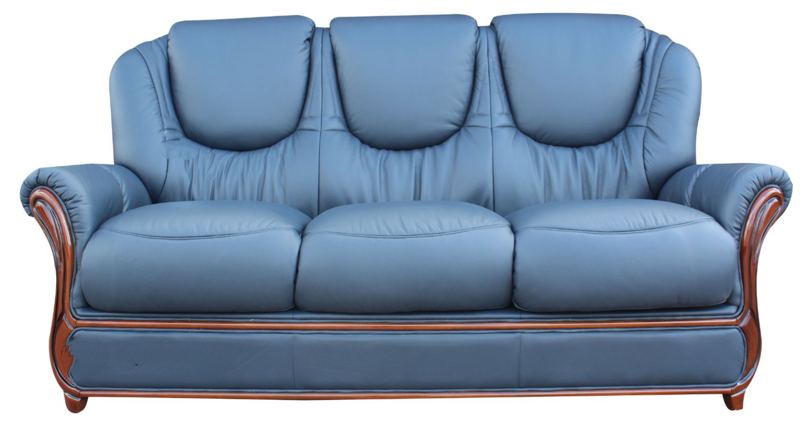 Product photograph of Juliet Handmade 3 Seater Sofa Settee Genuine Italian Navy Blue Real Leather from Chesterfield Sofas