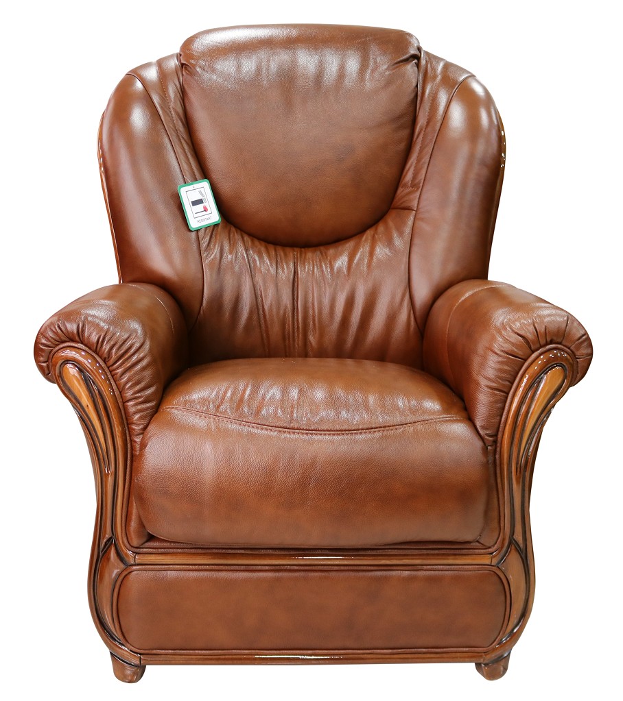 Product photograph of Juliet Original Sofa Armchair Genuine Italian Tabak Real Leather from Chesterfield Sofas