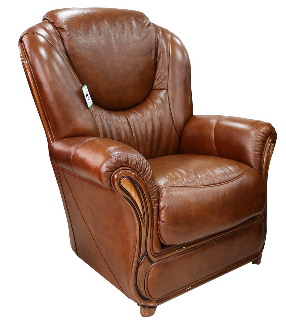 Product photograph of Juliet Original Sofa Armchair Genuine Italian Tabak Real Leather from Chesterfield Sofas.