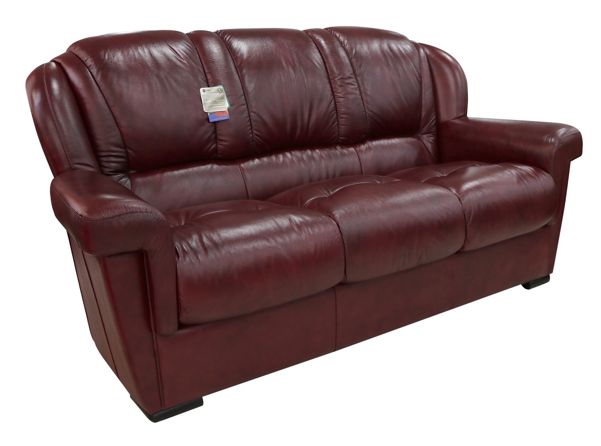 Product photograph of Lazio Handmade 3 Seater Sofa Genuine Italian Burgandy Real Leather from Chesterfield Sofas.
