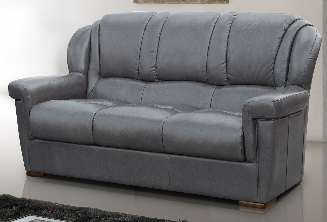 Product photograph of Lazio Handmade 3 Seater Sofa Genuine Italian Dark Grey Real Leather from Chesterfield Sofas