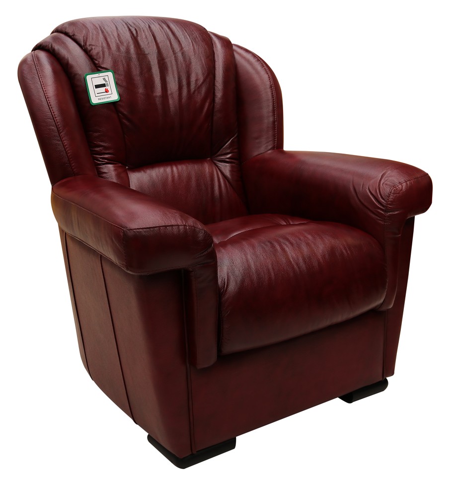 Product photograph of Lazio Handmade Armchair Sofa Genuine Italian Burgandy Real Leather from Chesterfield Sofas.