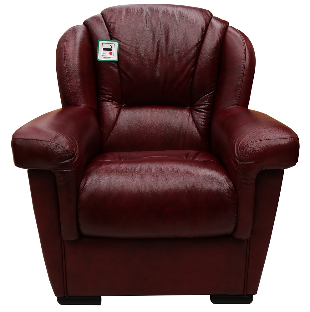 Product photograph of Lazio Handmade Armchair Sofa Genuine Italian Burgandy Real Leather from Chesterfield Sofas