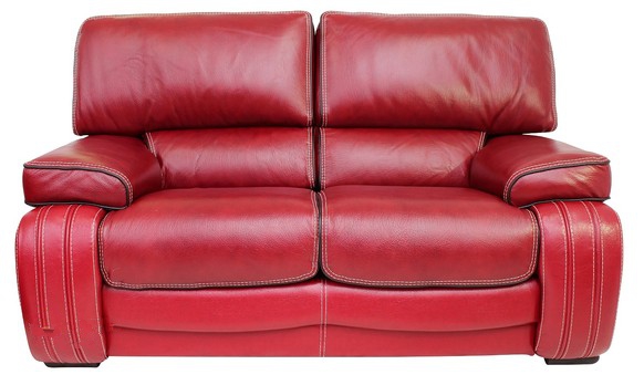 Product photograph of Livorno Handmade 2 Seater Sofa Settee Genuine Italian Red Real Leather from Chesterfield Sofas
