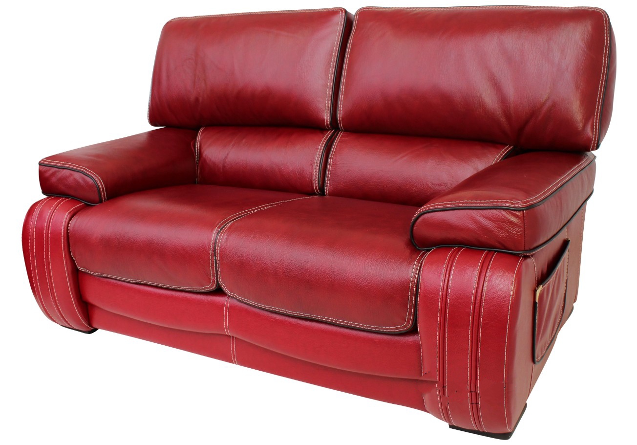 Product photograph of Livorno Handmade 2 Seater Sofa Settee Genuine Italian Red Real Leather from Chesterfield Sofas.