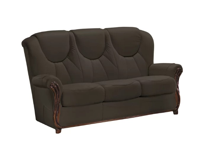 Product photograph of Louisiana Handmade 3 Seater Sofa Genuine Italian Black Real Leather from Chesterfield Sofas