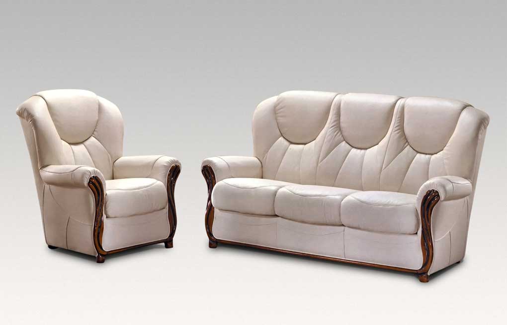 Product photograph of Lucca 3 1 1 Sofa Suite Genuine Italian Cream Real Leather from Chesterfield Sofas