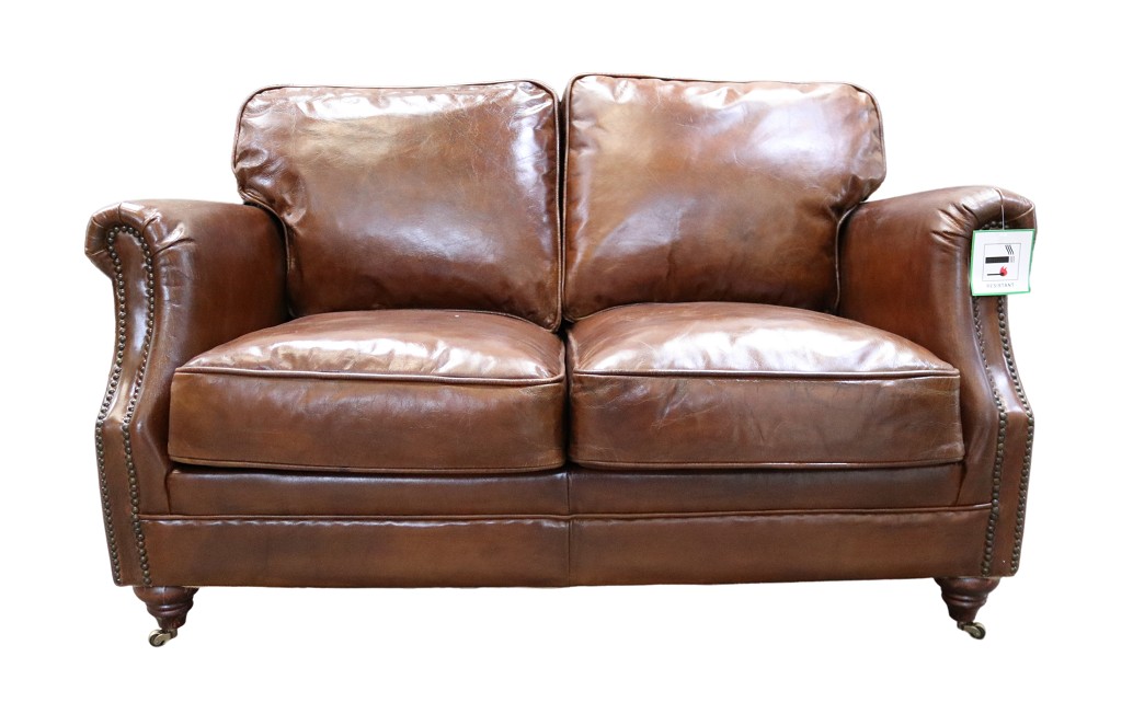 Product photograph of Luxury 2 Seater Vintage Distressed Brown Real Leather Sofa Settee from Chesterfield Sofas