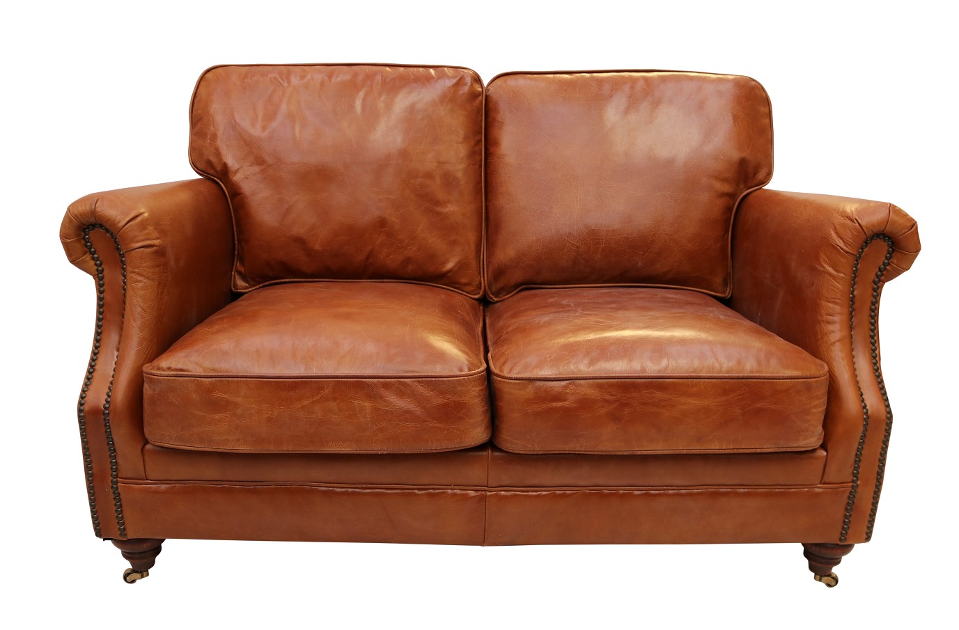 Product photograph of Luxury 2 Seater Vintage Distressed Tan Real Leather Sofa Settee from Chesterfield Sofas