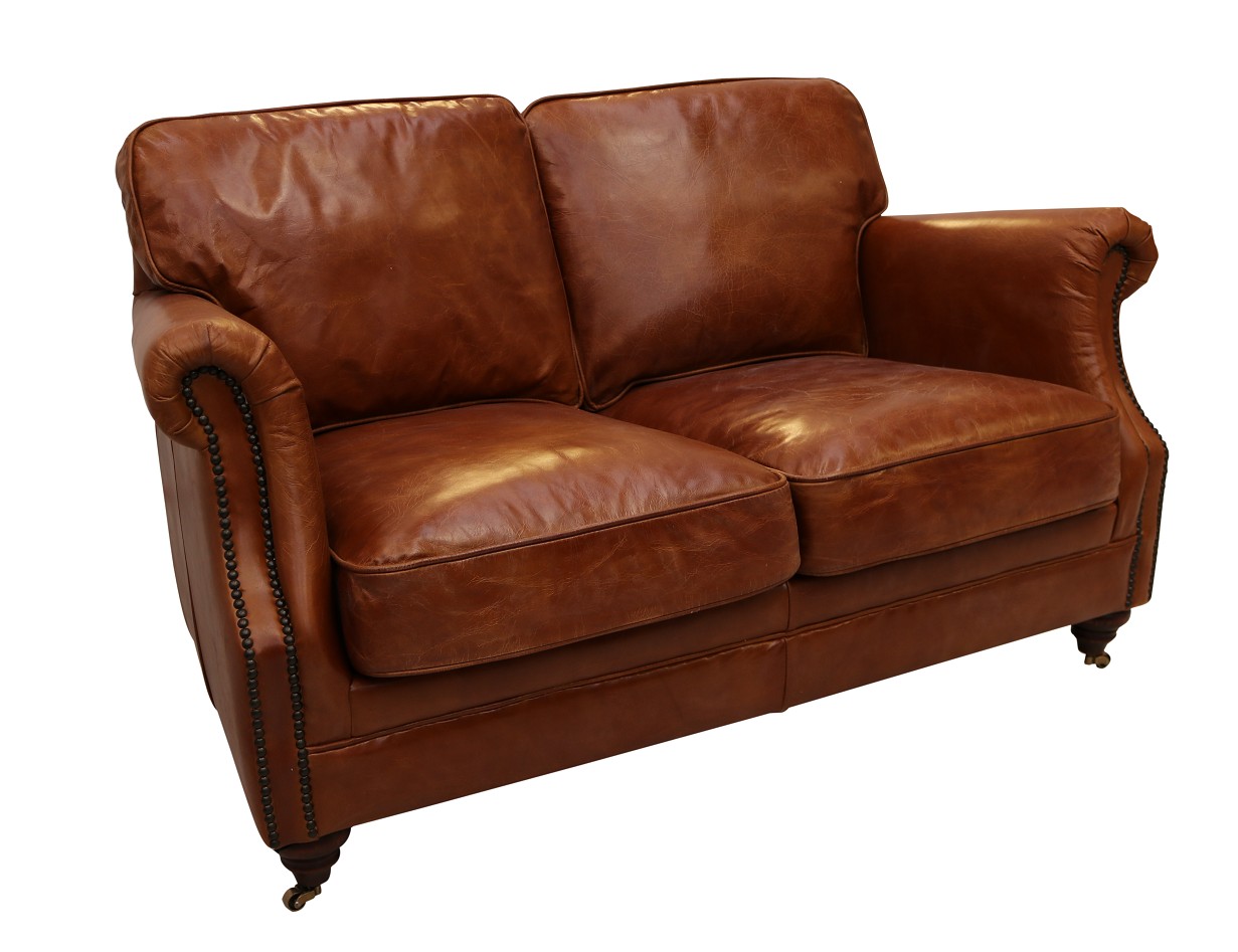 Product photograph of Luxury 2 Seater Vintage Distressed Tan Real Leather Sofa Settee from Chesterfield Sofas.