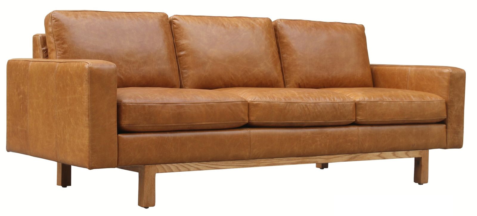 Product photograph of Madison Genuine Vintage 3 Seater Sofa Distressed Real Leather from Chesterfield Sofas