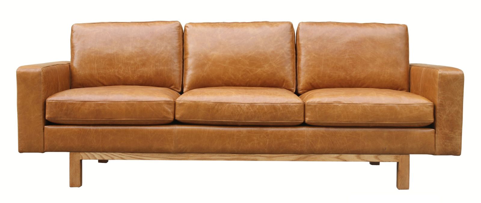 Product photograph of Madison Genuine Vintage 3 Seater Sofa Distressed Real Leather from Chesterfield Sofas.
