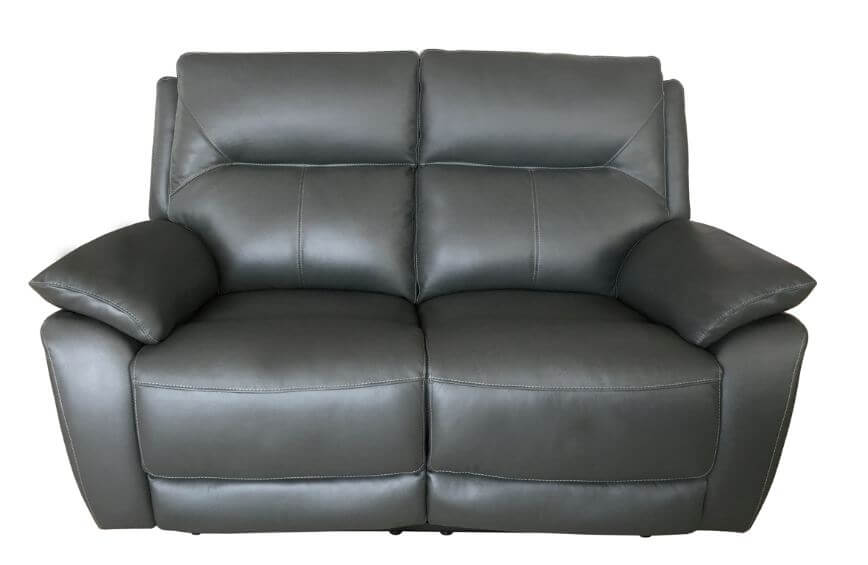 Product photograph of Manhattan Handmade 2 Seater Reclining Sofa Italian Grey Real Leather In Stock from Chesterfield Sofas
