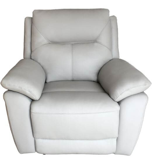 Product photograph of Manhattan Handmade Reclining Armchair Italian Putty Real Leather In Stock from Chesterfield Sofas