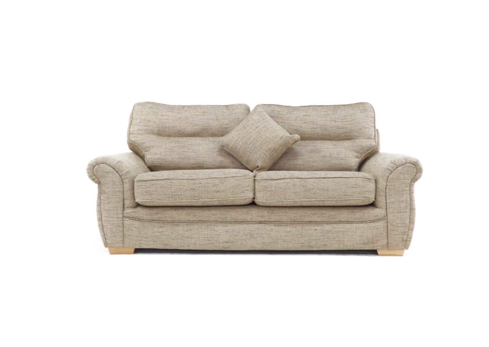 Product photograph of Milan Handcrafted 2 Seater Sofa Upholstered In Caramel Real Fabric from Chesterfield Sofas