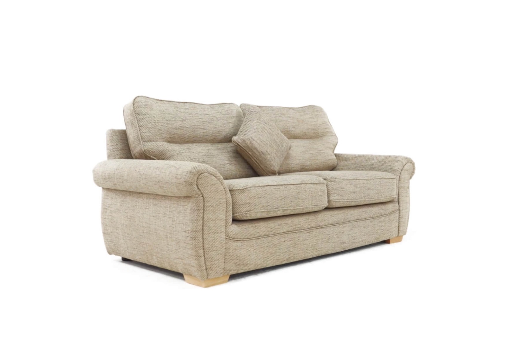 Product photograph of Milan Handcrafted 2 Seater Sofa Upholstered In Caramel Real Fabric from Chesterfield Sofas.