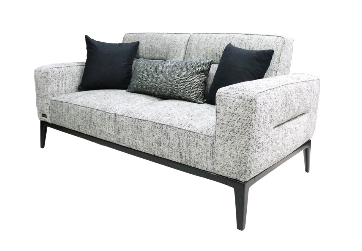 Product photograph of Modern Ritmos Genuine 3 Seater Sofa Settee Black White Real Fabric from Chesterfield Sofas.