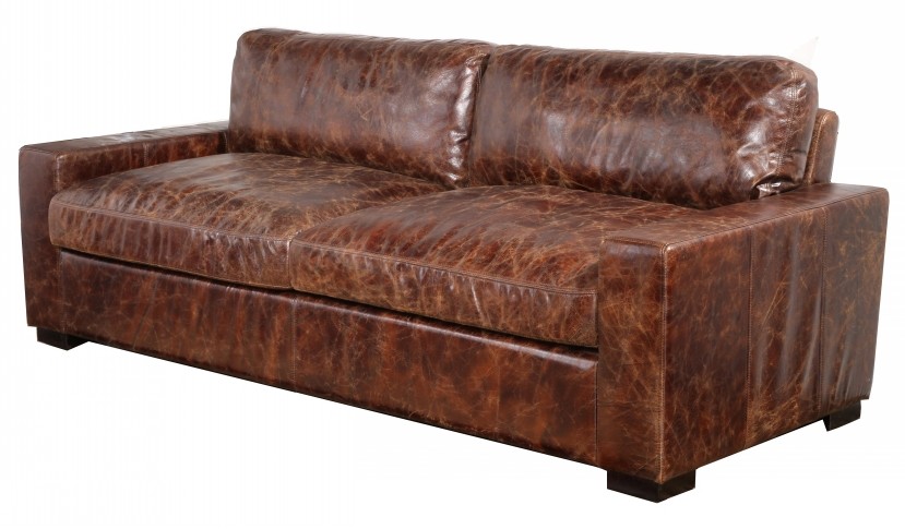 Product photograph of Montana Vintage 3 Seater Settee Sofa Distressed Real Leather from Chesterfield Sofas
