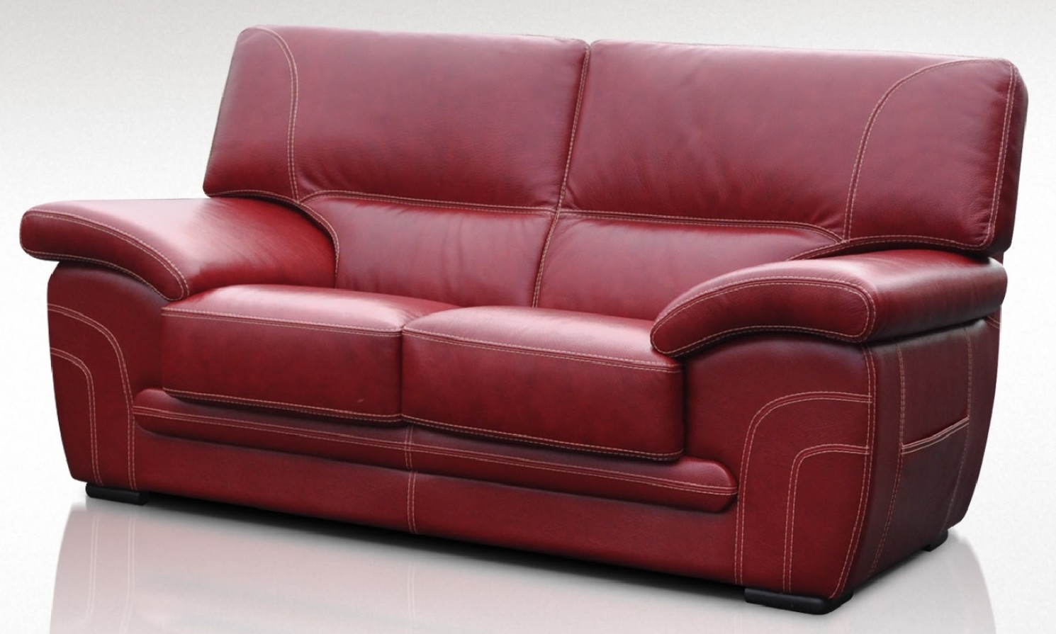 Product photograph of Naples Handmade 2 Seater Sofa Genuine Italian Red Real Leather from Chesterfield Sofas