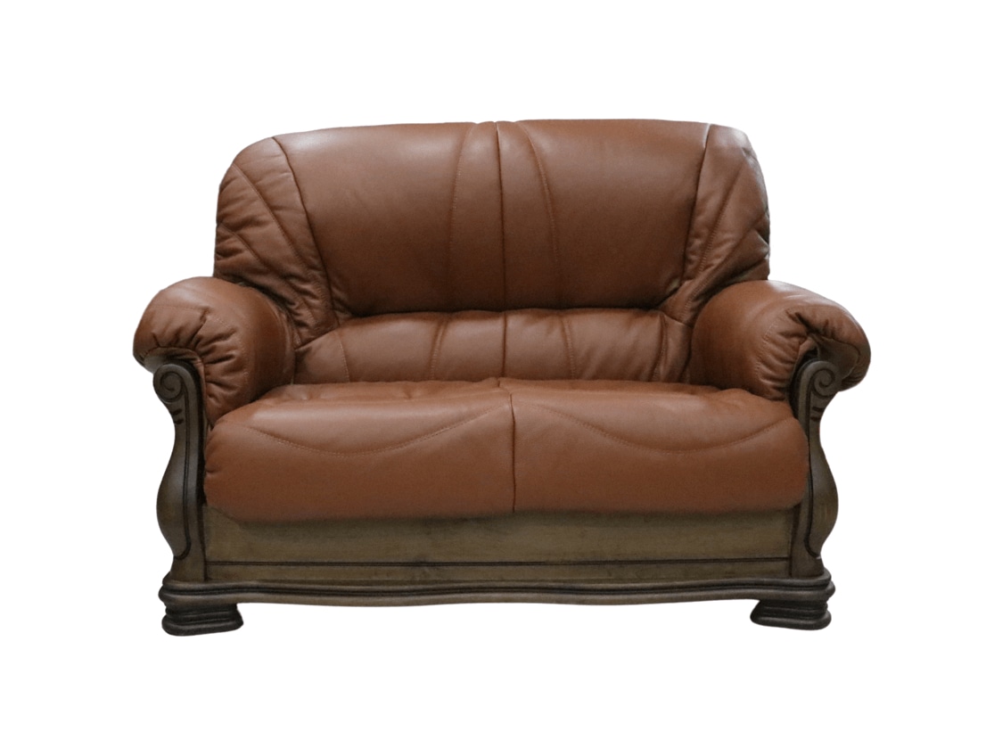Product photograph of Oporto 2 Seater Sofa Settee Italian Camel Real Leather from Chesterfield Sofas